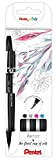 Pentel SESF30C-4 Brush Sign Pen Artist - Pennarelli con punta a pennello extra fine, set da 4 pezzi, colori assortiti, ...