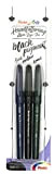 Pentel SESP15 Brush Sign Pen Pigment, pennarello punta fibra flessibile inchiostro nero punta fine, media, larga