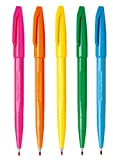 Pentel Sign Pen S520 pennarello punta fibra taschina 5 pz colori artist