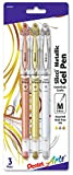 Pentel Slicci Metallic-Penne con inchiostro in Gel, confezione da 3 kg, 8 mm, colore: oro/argento/bronzo