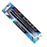 Pentel XGFH Dual Metallic Brush, pennello con inchiostro doppio colore verde + blu metallizzato 1 pz
