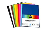 perfect ideaz 100 fogli carta colorata in formato A4, Cartoncini di carta, colorazione integrale, disponibili in 10 diversi colori, spessore ...
