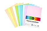perfect ideaz 50 fogli DIN-A4 di cartoncino per foto colore pastello, carta per fare lavori manuali, foglio colorato, 10 diversi ...