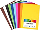 perfect ideaz carta da costruzione, 50 fogli colorati in formato A3, colorazione integrale, disponibili in 10 diversi colori, spessore 210 ...