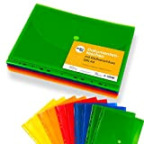 perfect line 10 tasche porta documenti DIN-A4, livello di riempimento 20 mm, buste chiare, trasparenti & colorato, busta con lembo ...