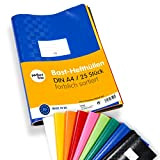 perfect line 25 buste colorate per quaderni in rafia DIN-A4, copertina per quaderno flessibile & pulibile, 9 colori diversi, kit ...