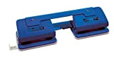 Perforatore a 4 Fori in Metallo con Passo da 8 cm, Diametro Foro 6 mm e Guida Regolabile, colore Blu