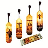 PicTOR Gift - Set di 4 segnalibri decorativi con scritta"Jesus Stories from the Bibbi", in metallo pressato con retro in ...
