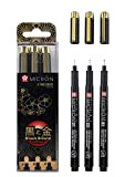 PIGMA MICRON - Fineliner, 3 pezzi, Sakura pennarellini a punta fine, a base di pigmenti, colore: nero .Made in Japan