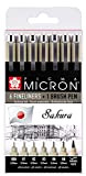 PIGMA MICRON Sakura Set - 005,01,02,03,05,08,Brush