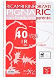 Pigna 02194591R, Ricambio con Banda Rinforzata, Rigatura 1R, righe per medie e superiori, Carta 80g/mq, formato A4 (21 x 29.7 ...