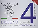 Pigna Pignaquattro Blocco 4 Angoli Carta Liscia Squadrata, 24 x 33 cm, Multicolore