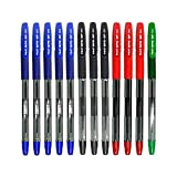 Pilot - 12 penne BPS GP, colori assortiti 5 blu, 3 nere, 3 rosse, 1 verde, punta da1 mm