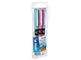 Pilot Hi-tecpoint V5 - Confezione di 3 penne roller a inchiostro liquido, punta media, colori assortiti Rosa, turquesa, morado