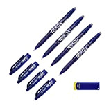 Pilot Pen - Penna roller Frixion, cancellabile, colori assortiti, 4 Stifte + 1 Radierer, blu, 5