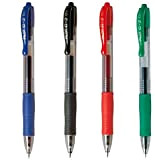Pilot - Set di 4 penne G2, 1 blu, 1 nera, 1 rossa e 1 verde