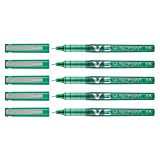 PILOT Set di 5 penne roller Hi-Tecpoint V5 inchiostro liquido Pte Fine Verde