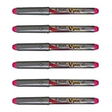 Pilot – Set di 6 penne stilografica monouso V-Pen Silver PTE Media Rosa