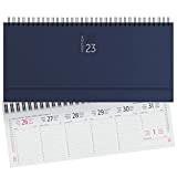 Planning Settimanale da Tavolo 2023 Spiralato Agenda Appuntamenti 30x14 Casa e Lavoro Organizer per la Scrivania (Blu)