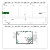 Planning Settimanale da Tavolo Green SPIRALATO Perpetuo senza date - In Carta ECOLOGICA 100% - Planner Agenda Appuntamenti con Note ...