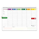 Planning Settimanale da Tavolo SPIRALATO Colors Perpetuo senza date - In Carta ECOLOGICA 100% - Planner Agenda Appuntamenti con Note ...
