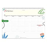 Planning Settimanale da Tavolo SPIRALATO Perpetuo FLOWERS - In Carta ECOLOGICA 100% - Planner Agenda Appuntamenti con Note (42x30)