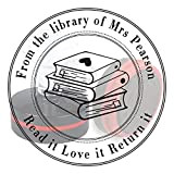PLIGREAT Timbro bibliotecario personalizzato, timbro fotosensibile con nome personalizzato, Read It Love It Return It Self Ink Stamp per libro ...