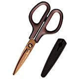 PLUS FITCUT CURB Easy grip [titanium coating] SC-175ST Brown | Sharp cutting and optimal comfort scissors - [Japan Import]