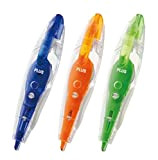 PLUS Japan Correttore roller PS a forma di penna 2+1 gratis blu, arancio, verde, 6 m