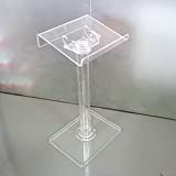 Podio mobile di legno di emcee, Podio con tavolo da lettura regolabile, podio in acrilico trasparente, supporto per podio elevabile, ...