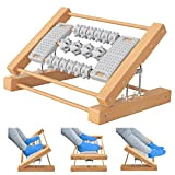 Poggiapiedi per scrivania regolabile ad angolo, antiscivolo, in legno, con funzione massaggiante, per alleviare il dolore alle gambe e alla ...