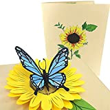 PopLife Cards Farfalla blu e girasole pop-up carta - tutte le occasioni