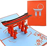 PopLife Cards Torii japan gate 3d biglietto di auguri pop-up per tutte le occasioni viaggiatori asiatiche, architetto, amanti della storia ...