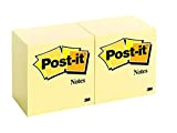 Post-it Foglietti Canary Yellow, Confezione da 12 blocchetti, 100 Fogli per blocco, 76 mm x 76 mm, Colore Giallo, Foglietti ...
