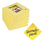 Post-it Foglietti Super Sticky Canary Yellow, Confezione da 6 blocchetti, 90 Fogli per blocco, 76 mm x 76 mm, Colore ...