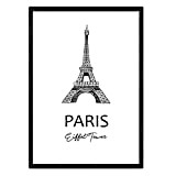 Poster Parigi - Torre Eiffel. Fogli con i monumenti delle città. formato A4