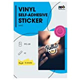 PPD A3 10 Fogli Di Carta Vinile Adesiva Opaca Per Stampanti Inkjet - Sticker Bianco - PPD-381-10