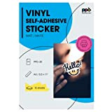 PPD A4 10 Fogli Di Carta Vinile Adesiva Opaca Per Stampanti Inkjet - Sticker Bianco - PPD-38-10