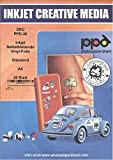 PPD A4 20 Fogli Di Carta Vinile Adesiva Lucida Per Stampanti Inkjet - Sticker Bianco - PPD-36-20