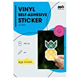 PPD A4 40 Fogli Carta Vinile Autoadesiva Lucida Per Stampanti Inkjet - Sticker Bianco - PPD-36-40