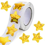 Prasacco 1000 adesivi olografici stella d'oro per premi per bambini, adesivo stella in metallo con adesivo stella glitter in lamina ...