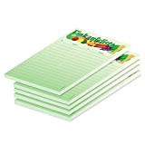 PRICARO - Lista della spesa magnetica, formato A6, 25 fogli, 5 pezzi, colore: Verde