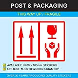 Price stickers this way up/adesivi di imballaggio fragile (senza parole), 1000