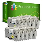 Printing Pleasure 10 x TZe-S251 TZ-S251 Nero su Bianco Nastro laminato compatibile per Brother P-Touch Stampanti per etichette | 24mm x ...
