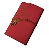 PU leather cover Loose Leaf Blank notebook Journal Diary Gift Red
