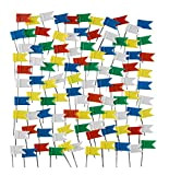 Puntine da Disegno Bandiere,Spille a Bandiera Confezione da 100 Puntine Colorate con Bandiere Testa in Plastica per Mappa di Viaggio ...