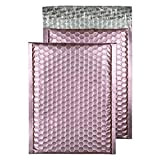 Purely Packaging-Buste con chiusura adesiva, formato C5, 250 x 180 mm, chiusura autoadesiva, colore: grigio metallizzato opaco-Buste imbottite, colore: rosa ...