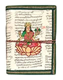 Purpledip (12082) diario di carta fatto a mano dea Lakshmi: diario vintage con chiusura a filo