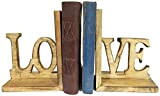 Purpledip Fermalibri in legno 'Love': Unique Decor Libreria Organizer Libri Stand Holder (12132)