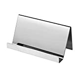 qiuxiaoaa High-End Stainless Steel Business Name Card Holder Display Stand Rack Desktop Table Organizer 2 Colors Card Notes Steel Color